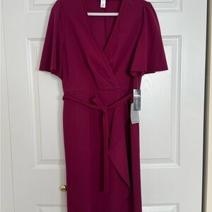 Donna Morgan Deep Red Midi Dress